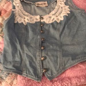 Vest or top. Size Medium. Light Denim.